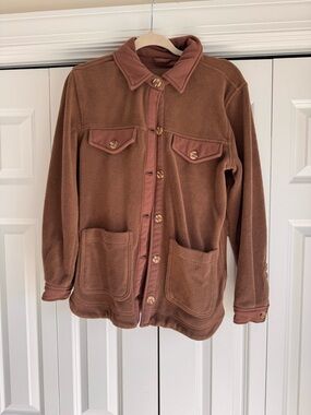 Blank NYC Brown Teddy Jacket with Button Front